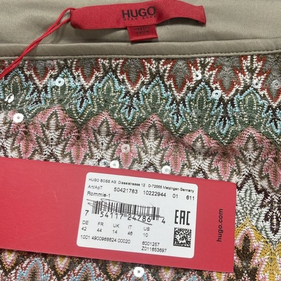 HUGO BOSS Multi-Color Chevron Sequin Mini Skirt - Picture 11 of 11